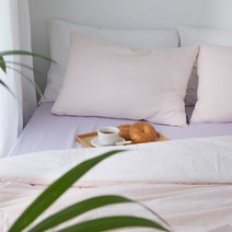 소프트마이크로 모모 무봉제 패드 차렵이불 Q 퀸사이즈 옥수수솜 피치핑크 세트