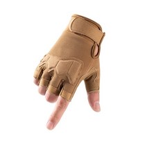 야외 스포츠 핑거리스 장갑 반 손가락 군대 전술 장갑 Camo 등산 사이클링 승마 Airsoft 체육관 S2104, L, 카키색 옷감