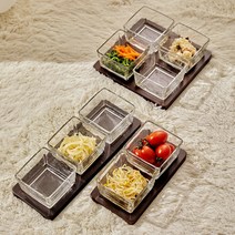 루이앤탑펠 다크월넛 유리 반찬나눔 접시 3구, 다크월넛 유리 반찬 접시 - 2구, 1개