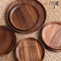 아카시아 그릇 트레이 나무 식기 인테리어 소품 그릇, 월넛 디스크 20cm