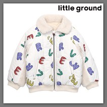 리틀그라운드 데님인더박스-뽀글레터링패딩(73C11-110-04)CH 딜 아동오리털점퍼 아동점퍼