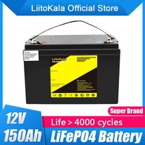 인산철 리튬 배터리 안전성 높은 고효율 Liitokala 12.8v 150ah lifepo4 팩 염 딥 사이클 보트 모터 인버터 eu 미국 세금 무료, 12.8v150ah