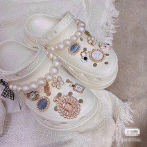 곰돌이 먼지 글리터 하트 지비츠 세트 크록스 장식 블랙 실버