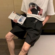 우아한 남성 반바지 여성용 얇은 통기성 카프리 넉넉한 스트레이트 올 매치 캐주얼 정장 패션 여름 한