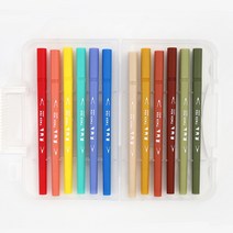 고급 전문가 사인펜 선명한 컬러 트윈펜 12set 뮤트컬러 봄컬러 여름컬러 겨울컬러 가을컬러 미술펜, 봄가을