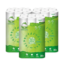 수목제지 초특가1롤 30M국내생산100%천연펄프트루마리 순수휴지 30롤 3팩, 1