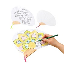 민화샵 DIY 색칠놀이 조개 부채 만들기, 단청