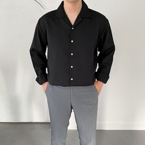 프롬엘 남자 오버핏 사계절 구김방지 오픈카라 셔츠