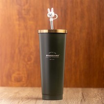 스타벅스 직구 스타벅스 빨대 텀블러 스테인리스 콜드컵 710 ml, 블랙 틴팅 리틀 R710ml