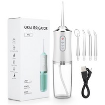 휴대용 구강세정기 물치실 물칫솔 치아세정기 usb 충전식 water jet 4 11, 하얀색