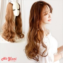 하이유니 웨이브 펌 반가발 60cm, 라이트브라운