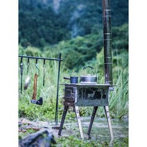 연통없는난로 펠렛난로 펠릿 야외용 캠핑용 캠핑화목난로 티타늄 차박 불멍, 측면 창문이 없는 캠핑 스토브