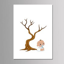 스크랩북 소박한 양장본 위한 용품 게스트 아기 소녀 소년 세례 호의 50x70cm DIY 지문 트리 서명 책 생일 선물 인쇄 캔버스 그림, [04] 50x70cm, [05] BB13