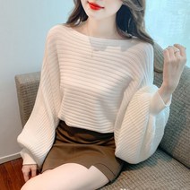 패션고리 여성 라운드넥 벌룬 루즈핏 니트티 B1133