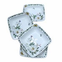 본차이나 정사각 백목련 접시 소 14cm 5P 주방 그릇 용품 조리 도구 유진스타일 ##9.14EA, 유진스타일 본상품선택