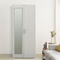 장인가구 쿠키 800 전신거울 옷장, 웜그레이