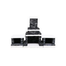 [리얼브릭] DIY 미니어처 오리지날 벽난로 - 블랙 + 랜덤 강아지 피규어, 세트-보관함2개 + 퍼피즈 1종