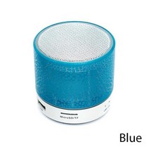 블루투스스피커 New Mini Portable Car Audio A9 Dazzling Crack LED Wireless Bluetooth 4.1 Subwoofer Speaker, [03] Blue