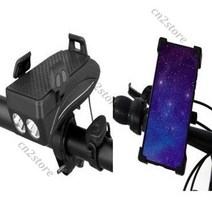 4in1 자전거 휴대폰 거치대 라이트 보조배 터리 벨소리, 4000mA, 검정