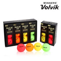 볼빅 T3 비비드 VIVID 화이트 컬러 골프공/12구/로고볼인쇄/선물포장, 컬러(4색혼합)