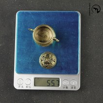인센스 콘 홀더 드래곤 헤드 커버와 골동품 구리 삼각대 향 버너 황동 솥 향로 중국어, 작은 황동-55.7