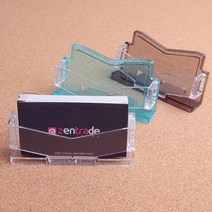 socean 데스크 메모지 쇼케이스 투명 컬러 -1단 아크릴 스탠드 POP 칼라 쪽지함 용지 아크릴 꽂이판 명함통 포스트, 파랑