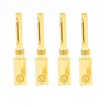 QED 실버 amp 골드 도금 바나나 플매트 카펫 러그 어댑터 커넥터 8 개입, [02] Gold Plated