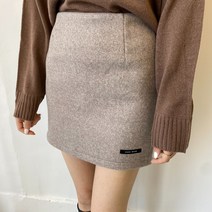 업쓰 여성 핸드메이드 미니 H라인 정장 캐주얼 허리밴딩 치마 스커트