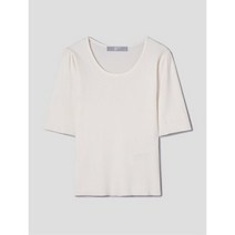 에잇세컨즈 변형 라운드넥 셔링 반팔 풀오버 아이보리 323351LY10