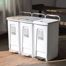 노블 핸들 가정용 페달형 재활용 분리수거함 휴지통 손잡이 인테리어 휴지통 15L 20L, 그레이