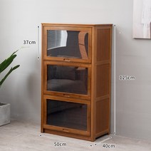 원목 카페장 빈티지 그릇장 찬장 정리 선반 보관함 수납장 조립식 장식장, 50CM 3단