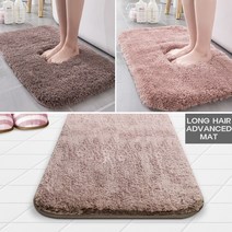 고급형 장모 발매트 대형 그레이 50x80 현관 러그 미끄럼방지 발닦개 심플한 디자인, 대형-그레이(50x80)