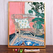 가족 일러스트레이션 프린트 패브릭 크로스 스티치 자수 키트 공예 뜨개질 수공예 수제 카운트 바늘 프로모션 11CT, HMA90479+40x50cm+11CT Silk Thr