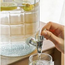 유리 수도꼭지 매실병 과실주병 술병 15L 유리병 용기 담금술 과일주, 효소병 15L