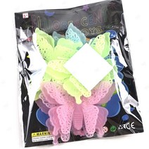 형광 나비모형 벽에 붙이는 데코 포인트 화분소품 모형 12P 세트, 핑크 (03-277B)