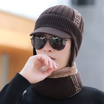 스피소 남성 겨울 귀달이 모자 넥워머 세트 등산모자 낚시모자 스키모자 방한모자 니트 캡
