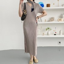 5컬러 케티 브이넥 주름 플리츠 브이넥 반팔 롱 원피스