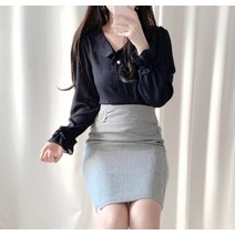 걸즈데이 르메르 블라우스 쉬폰 브이넥블라우스