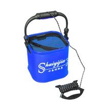 브랜드없음 두레박 물통 밑밥통 민물 살림망 낚시 조과통, 오렌지