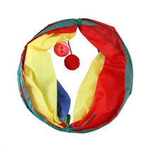 접이식 고양이 터널 튜브 다채로운 텐트 장난감 벨 볼애완 동물, 01 As Picture