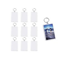 BEAUTOPE 10PCS 아크릴 열쇠고리 블랭크 포카 홀더 사진 액자 DIY 열쇠고리용