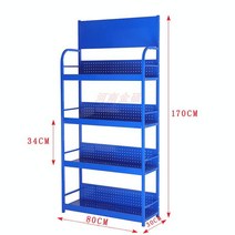 편의점 선반 진열대 디스플레이 철제 수납 슈퍼 마트 약국 과자 음료 컵라면 대량주문, 대량주문 가능, 80x30x170 파란색 4단