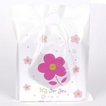 나이스팩 PE링봉투 쇼핑백 분홍꽃 사이즈3개 100장