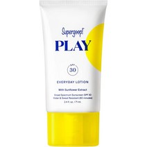Supergoop! 매일용 SPF 30 로션 민감한 피부용 물과 땀에 강한 자외선 차단 68g 1개, 2개