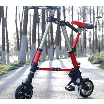 10인치 8인치 성인 남녀 접이식 자전거 초 경량 미니, 8인치 블랙 솔리드 럭셔리 12인치