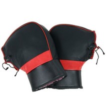 오토바이 범용 오토바이 장갑 자전거 핸들 바 Pu 가죽 겨울용 따뜻한 스쿠터 방풍 보호대 1 쌍, 03 Non-reflective
