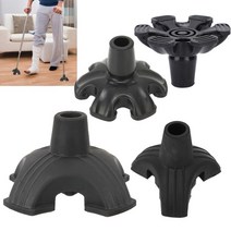 cane tip self standing rubber 4 base support anti skid walking cane pad for crutch 19mm non-slip end, 19mm 6 헤드
