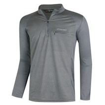 파파브로 남성 국산 긴팔 스판 아웃도어 반집업 등산복 티셔츠 LM-MOA-225-2-그레이