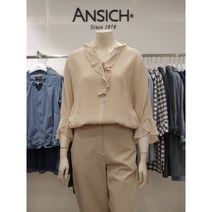 안지크 브이넥프릴 스트라이프 블라우스 DE2BL5890