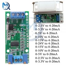 전압 전류 변환기 모듈 비 절연 LED 표시기 산업용 제어용 DC 7-30V 4-20mA 3.3V 5V 9V 12V 24V 215327, 0-3.3V to 0-20mA215327
